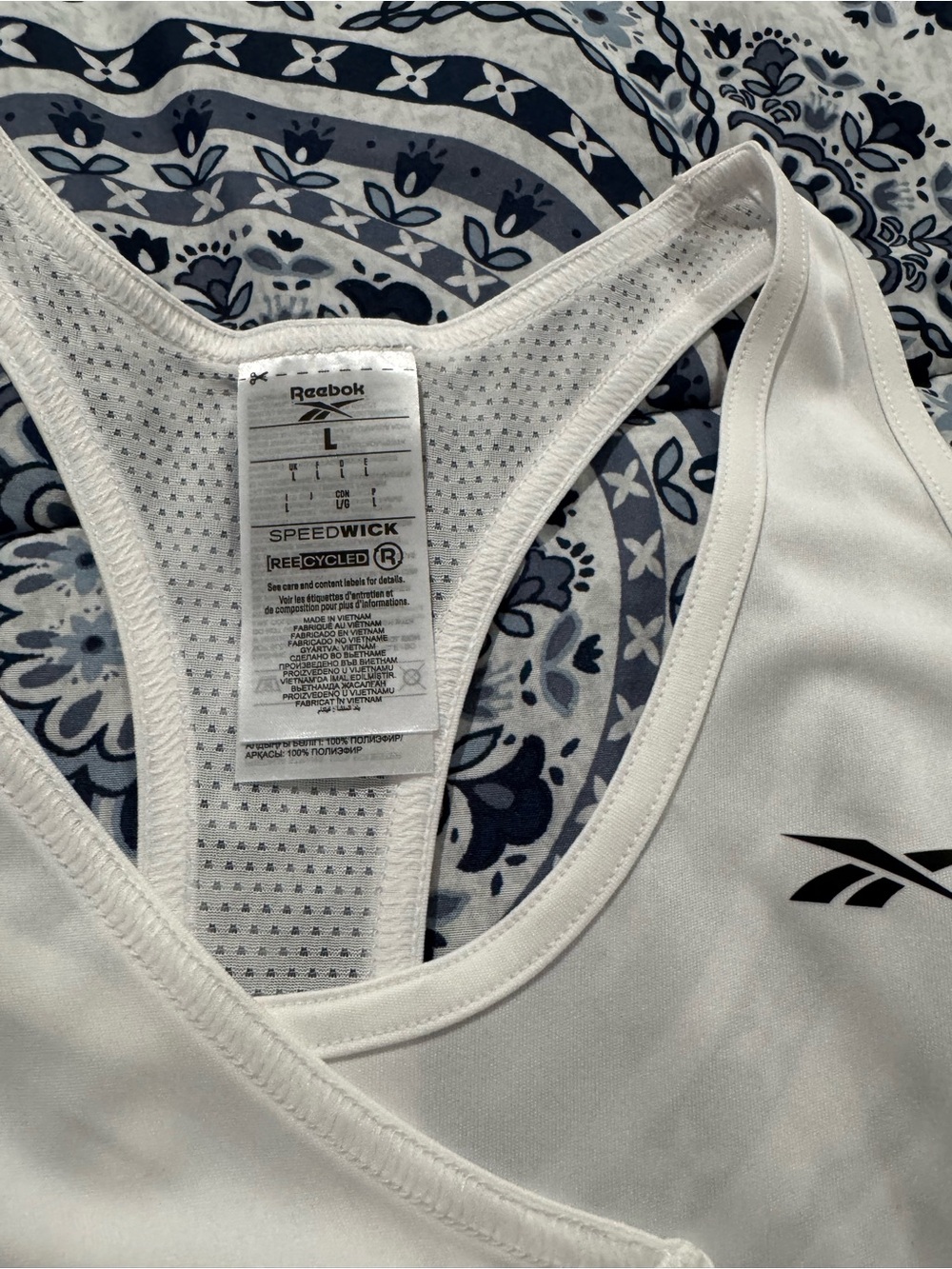 Reebok Black & White Athletic Tank Tops. Never worn. Sz L - Picture 5 of 6